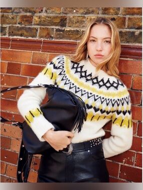 Maje Jacquard wool jumper / Size 1